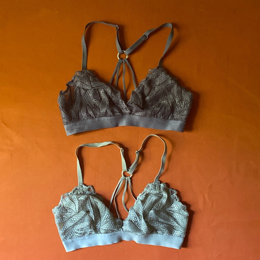 Aerie Paradise Embroidery Lace Triangle Bralette Bundle! (XXS)